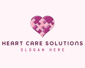 Heart Love Puzzle logo design