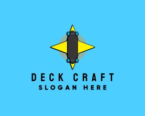 Deck - Retro Longboard Skater logo design