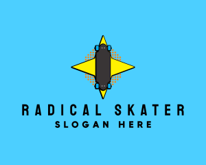 Skater - Retro Longboard Skater logo design