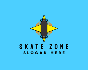 Retro Longboard Skater  logo design