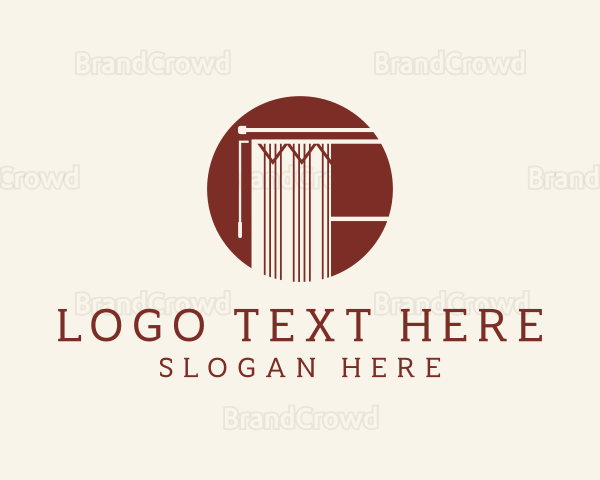 Home Curtain Interior Design Logo