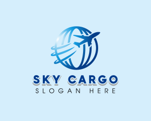 Logistics Globe Airplane logo design