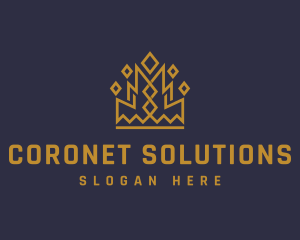 Gold Geometric Crown logo design