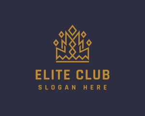 Membership - Gold Geometric Crown logo design