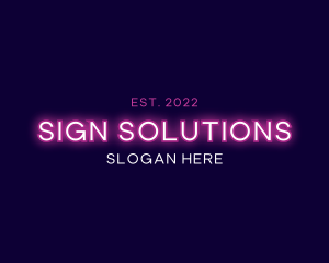 Signage - Pink Neon Signage logo design