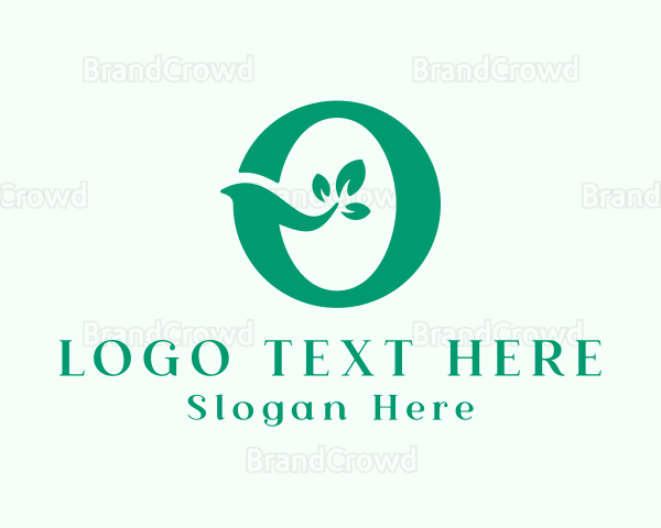 Organic Leaf Letter O Logo