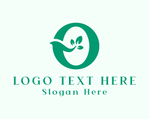 Vegan - Organic Leaf Letter O logo design