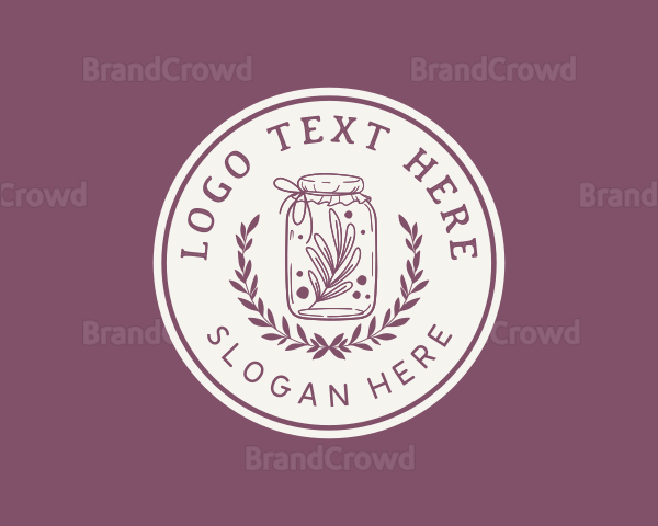 Organic Leaf Jam Jar Logo
