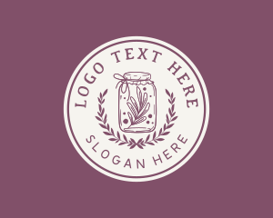Food - Organic Leaf Jam Jar logo design