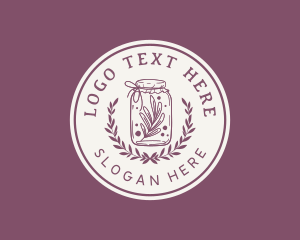 Organic Leaf Jam Jar Logo