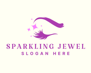 Eye Lashes Cosmetics Sparkle logo design