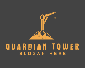 Tower Crane Mountain logo design