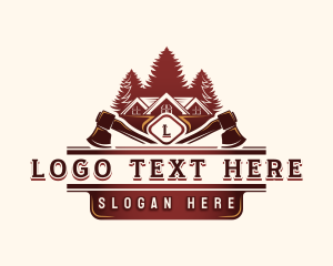 Axe - Cabin Axe Builder logo design