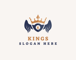 Royal Crown Shield Wings logo design