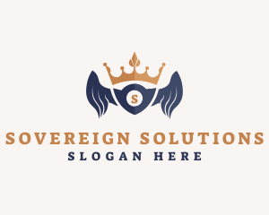 Sovereign - Royal Crown Shield Wings logo design