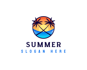 Beach Sunset Resort logo design