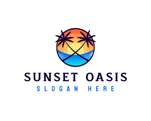 Beach Sunset Resort logo design