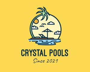 Pool - Summer Island Vacation logo design