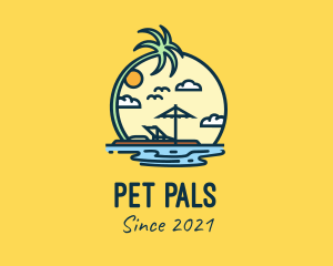 Summer Island Vacation  logo design