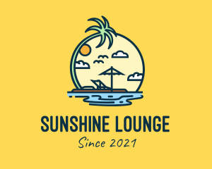 Sunbathing - Summer Island Vacation logo design