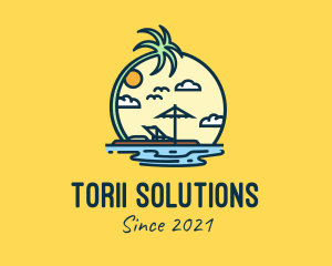 Summer Island Vacation  logo design