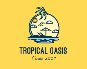 Summer Island Vacation  logo design