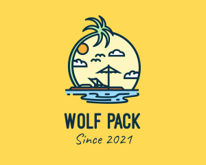 Summer Island Vacation  logo design