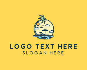 Summer Island Vacation  logo design