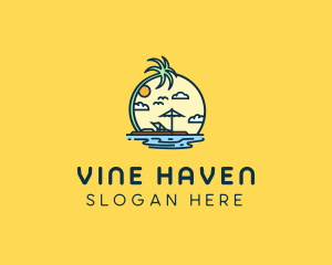 Summer Island Vacation  logo design