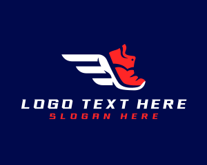 Sport - Running Shoes Wings logo design