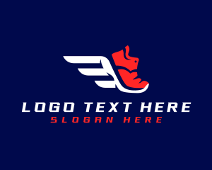 Jogging - Running Shoes Wings logo design