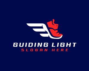 Running Shoes Wings logo design