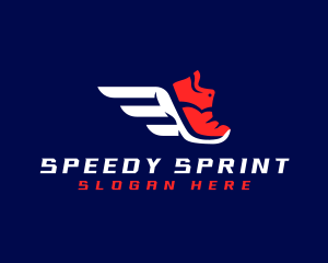 Sprint - Running Shoes Wings logo design