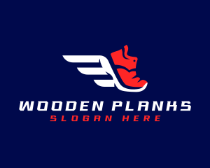 Running Shoes Wings logo design