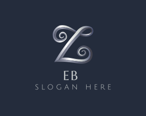 Deluxe - Silver Enchanted Letter Z logo design