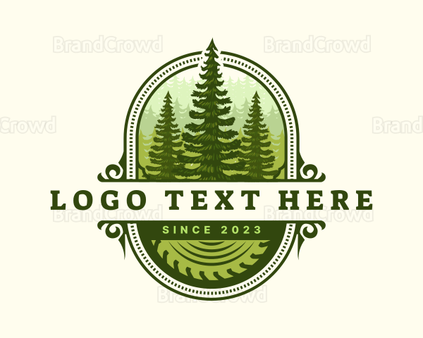 Forest Pine Tree Woodwork Logo