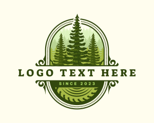 Forest Pine Tree Woodwork logo design