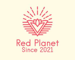 Minimalist Red Rose logo design