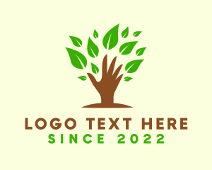 Plantation - Holistic Wellness Hand Tree logo design
