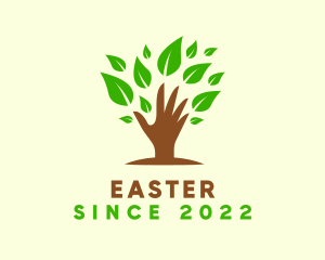 Eco Friendly - Holistic Wellness Hand Tree logo design