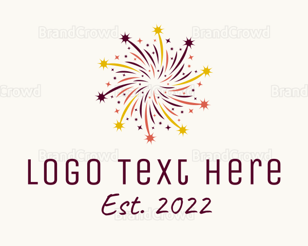 Colorful Starburst Fireworks Logo