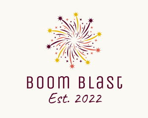 Explosive - Colorful Starburst Fireworks logo design