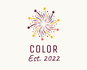 Colorful Starburst Fireworks  logo design