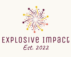 Colorful Starburst Fireworks  logo design