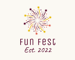 Fest - Colorful Starburst Fireworks logo design