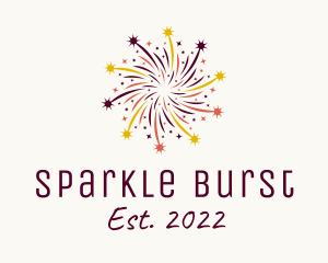 Fireworks - Colorful Starburst Fireworks logo design