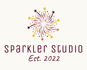 Sparkler - Colorful Starburst Fireworks logo design