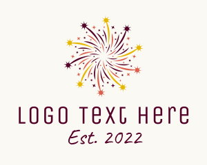 Fest - Colorful Starburst Fireworks logo design