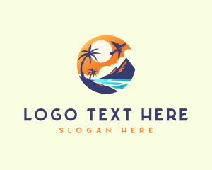 Flight - Travel Sunset Island logo design