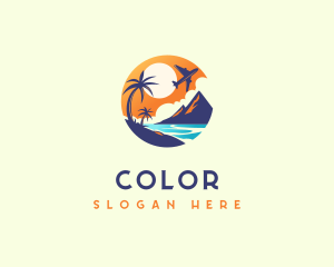 Tropical - Travel Sunset Island logo design